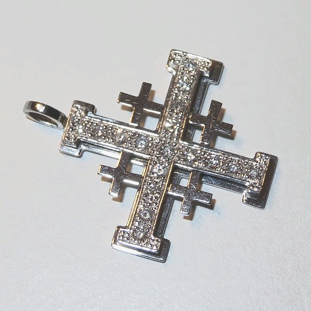 H.STERN 18K Diamond Jerusalem Cross Pendant